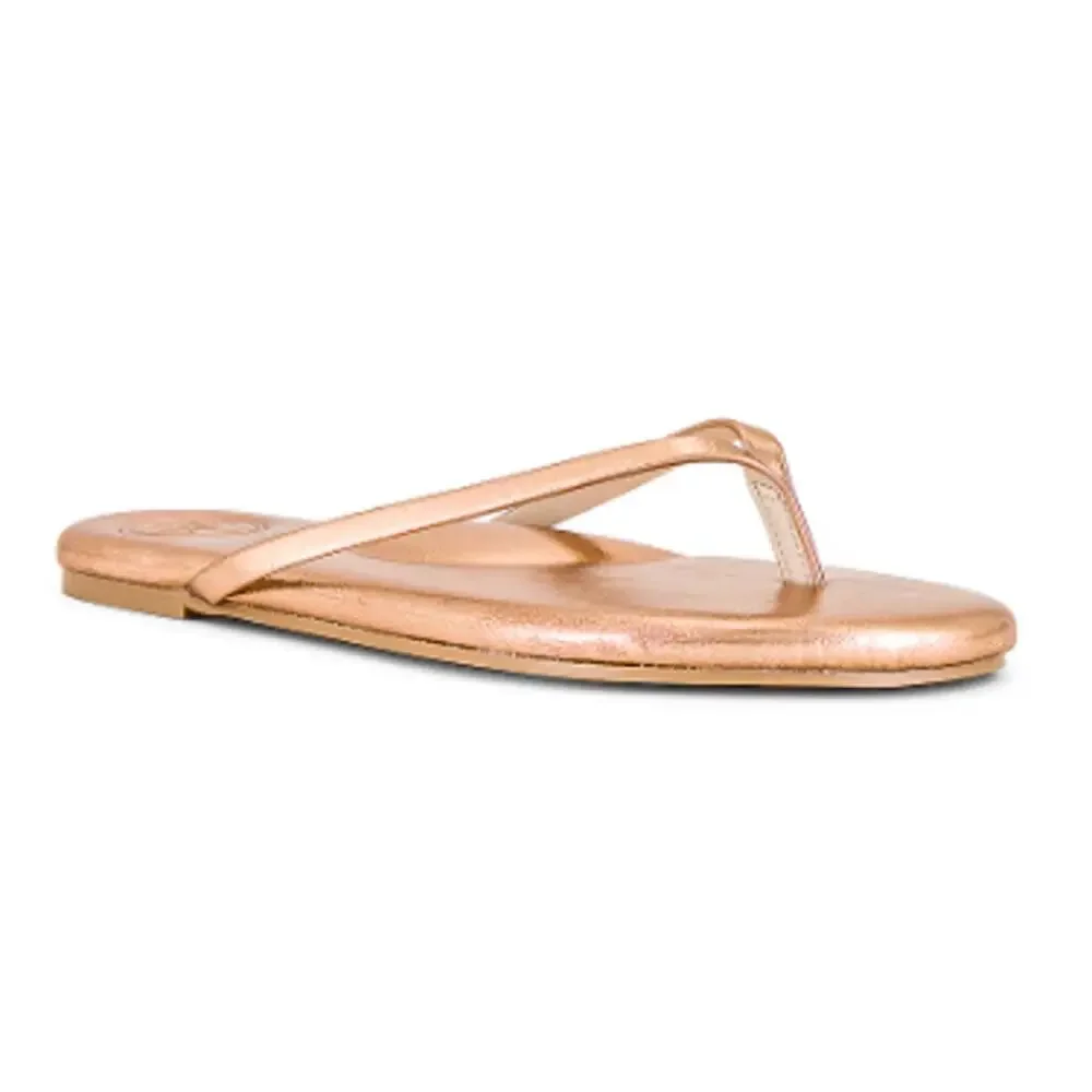 Solei Sea Women's Metallic Gold Copa Flip Flop Sandals Size 8